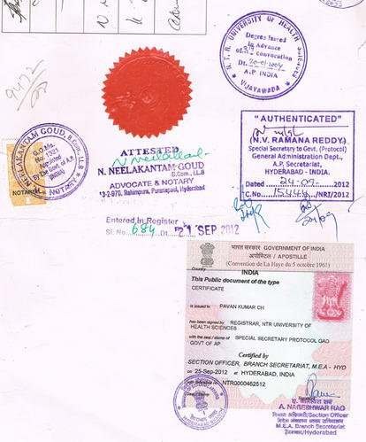 Process of Embassy Attestation of personal Documents